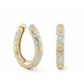 Lauren G. Adams Flowers by Orly - Long Huggie Earrings (Gold/Blue)